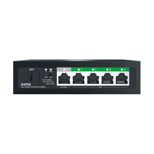 [NET303370] Switch POE Netis P106GC 4 Puertos POE 1 Uplink 1 SFP 60W 1000 Mbps No Administrable