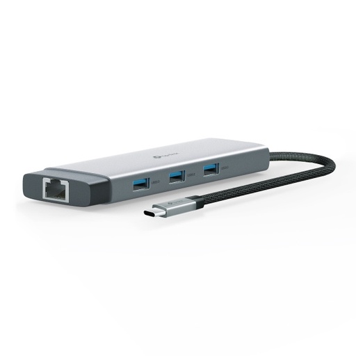 [ACC20122256] TP-Link Hub USB-C 9 en 1, HDMI 4K 60Hz, PD 100W, Ethernet Gigabit, SD/microSD, Puertos USB-C 5Gbps y 3× USB-A, Plug & Play, Compatible con MacOS, Windows, iOS, Android, ChromeOS (UH9120C)