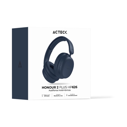[AUD74501] Audífonos inalámbricos bluetooth honour 2 plus hp626 acteck advanced series  cancelación de ruido -
