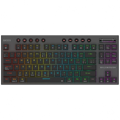 [ACC20122320] Teclado Mecánico Gamer Balam Rush Dominate Expert GK959 LED RGB TKL Switch Brown RF Inalámbrico/Bluetooth