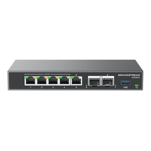 [NET303464] Dispositivo 4 en 1 gcc6010 grandstream conmutador ip / firewall / ruteador vpn / swicth 5 puertos gbps poe af/at / 2 puertos sfp 2.5gbps / 3 puertos wan / administrable cloud gdms