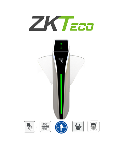 [SEC2387] Zkteco fbl320 - barrera peatonal central retraible / acero sus304 / aleta de acrílico / 110v / 35 personas x min / carril 60 cm 