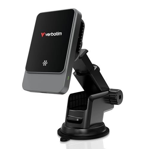 [POW55245] Cargador magnetico de coche verbatim, inalambrico, usb, 7.5w iphone, 15w android, negro