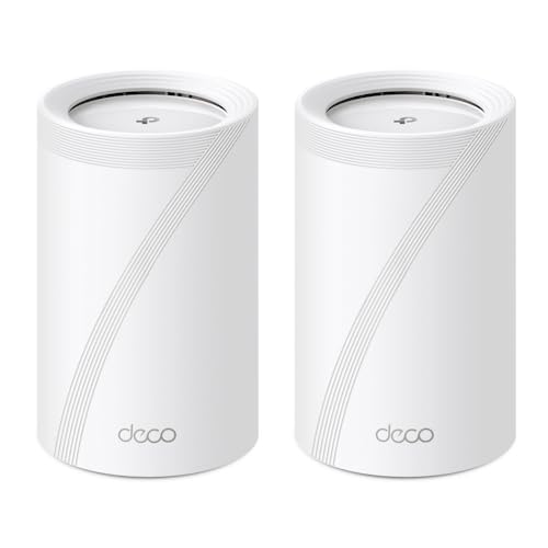 [NET303573] Kit 2 routers inalámbrico mesh interior para hogar / triple banda wi-fi 7 be9300 mbps / 2 puerto 2.5 gigabit wan/lan / 4 antenas internas / operación multi-link mlo / administración mediante la app deco (ios, android) / homeshield
