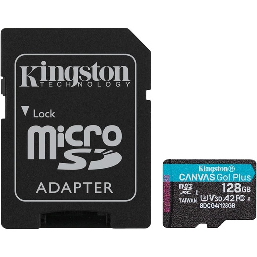 [SNR139214] Memoria Flash Kingston Canvas Go! Plus 128GB MicroSD UHS-I Clase 10 Con Adaptador