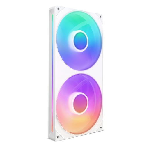 [COO100730] NZXT F280 RGB Core Marco de 280 mm con 2 ventiladores de 140 mm y 8 LED RGB cada uno. Control de velocidad e iluminación, alta presión estática y flujo de aire, rodamiento fluido, color blanco