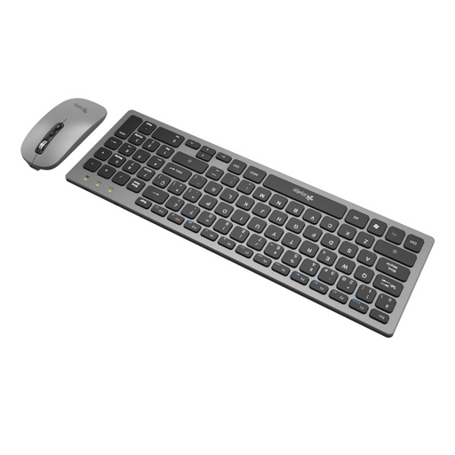 [KNM182846] Kit de Teclado y Mouse Stylos STPKTM6G, Inalámbrico, USB, Plata, Español