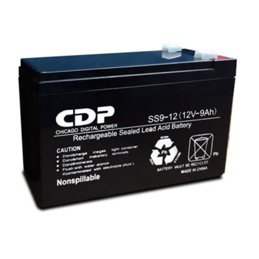 [POW55288] Bateria de respaldo CDP B-12/9 SLB 12-9 12V a 9A Libre de Mantenimiento Fácil Instalación Compatible con CCTV y DSC