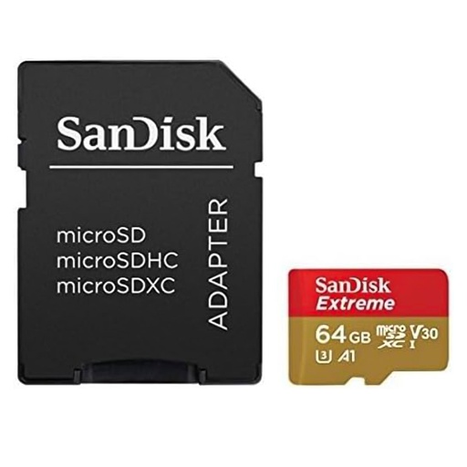 [SNR139248] Memoria Flash SanDisk Extreme 64GB MicroSDXC UHS-I Clase 10 con Adaptador 
