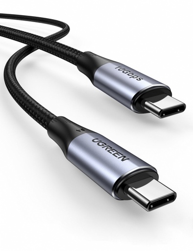 [WIR88624] Cable usb-c a usb-c 3.2 thunderbolt | 1 metro | 240w | 10 gbps | 480 mbps | soporta video 4k@60hz| chip e-market inteligente | carcasa de aluminio | nylon trenzado | blindaje de 4 capas.