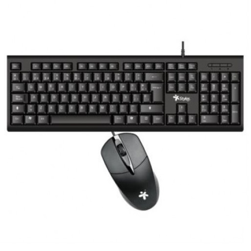 [KNM180387] Kit De Teclado Y Mouse Stylos STPKTM4B Alámbrico USB Español