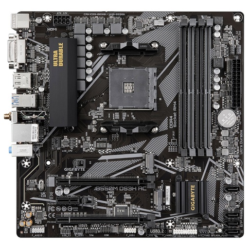 [MOB70862] Tarjeta Madre Gigabyte B550M DS3H AC R2 1.0 S-AM4 4x DDR4 3200MHz HDMI DP WIFI BT4.2 Micro ATX