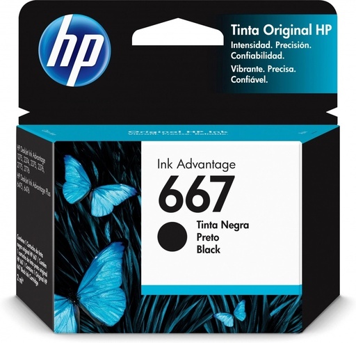 [PRI3263] Cartucho HP 667 Negro Original 120 Páginas Deskjet 1275, 2375, 237, 2776, 6475, 6476, 3YM79AL