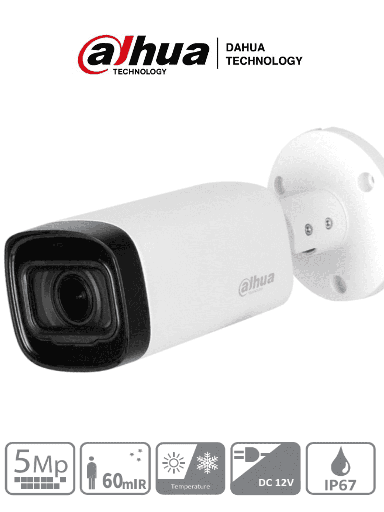 [SEC2425] Dahua hac-hfw1500r-z-ire6 - camara bullet de 5 megapixeles/ lente motorizado de 2.7 a 12 mm/ ir de 60 mts/ metalica/ ip67/ sopor