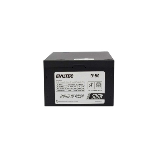 [POW51650] Fuente De Poder Evotec EV-500 24-pin ATX 80mm 500W