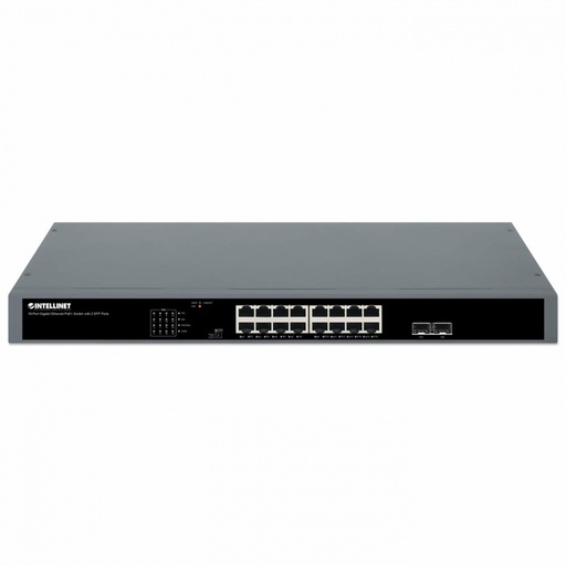 [NET303885] Switch Intellinet Gigabit Ethernet 561983, 16 Puertos 10/100/1000Mbps + 2 Puertos SFP + Puertos SFP+ + Puertos QSFP28 + Puertos QSFP+ 250W 36 Gbit/s 8000 Entradas No Administrable 