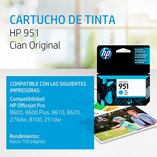 [PRI41822] Cartucho hp 951 cian officejet para 8600 k8600 8600+ 8100 cn050al