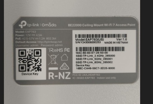 [NET303917] Punto de acceso omada / wi-fi 7 be22000 mu-mimo 4x4 / 2 puertos 10 gbps / mesh omada / operaciones multiencale (mlo) / configuración por controlador o stand-alone / para montaje en techo/pared / alimentación poe++