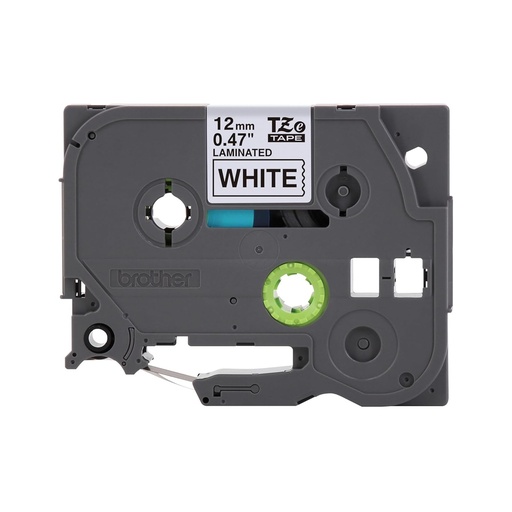 [PRI41992] Cinta Laminada Brother Estandar Texto Negro Sobre Cinta Blanca 12mmx8m