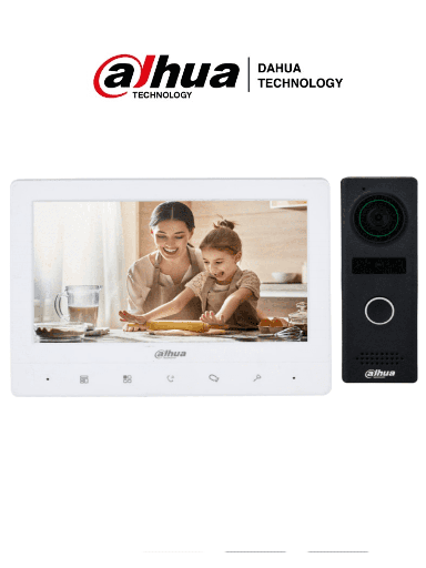 [SEC2474] Dahua Kit de Videoportero Analogico con Frente de Calle Metalico/ Monitor de 7 Pulgadas TFT/ 1024x600/ Frente de Calle con Camara de 1.3 MP/ DWDR/ IR Automatico/ 1 Entrada y Salida de Audio/ Soporta Boton de Salida/