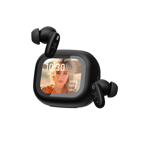 [AUD74733] Audífonos inalámbricos perfect choice tws con inteligencia artificial  ia pantalla táctil color negro.