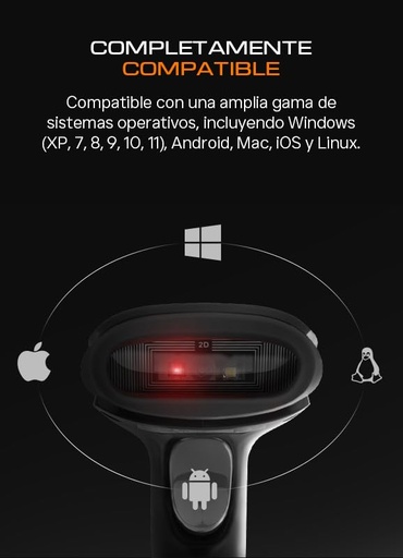 [SEC107996] Lector de codigo de barras qian inalambrico con base 2d qob-2duwy