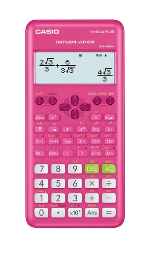 [COM80131] Calculadora cientifica casio mas de 250 funciones fx-82laplus2 para primaria y secundaria rosa 4 lineas vpam