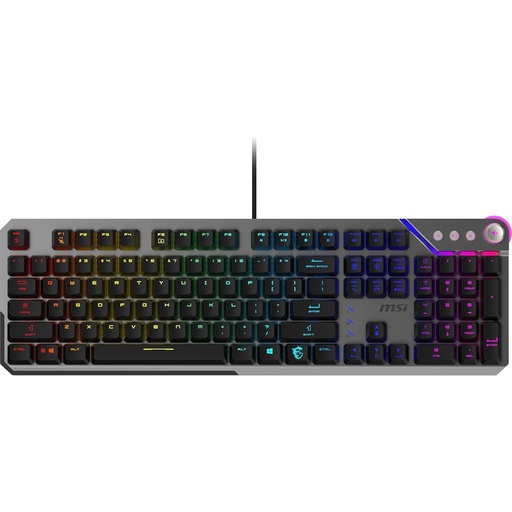 [KNM182939] Teclado Mecánico Gamer MSI STRIKE 600 SILENT LED RGB Alámbrico USB Inglés