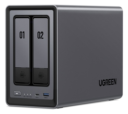 [SEC108360] Nasync dxp2800 | so ugos pro |  intel n100 12th gen intel® 4 core™ | 2 bahías sata hasta 48tb | 2-bahias (m.2 nvme) hasta 16tb | 8gb ddr5 (exp. a 16gb) | ethernet 2.5g  | hdmi 4k | 2* usb2.0 | 1*usb 3.2gen | 1* usb 3.2gen2 | 1*usb-c 3.2ge