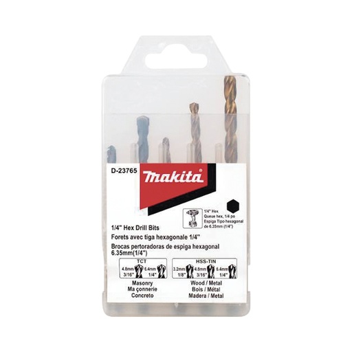 [TOO2765] Juego de Brocas Makita D-23765 5 Piezas Inserción Hexagonal De 1/4"