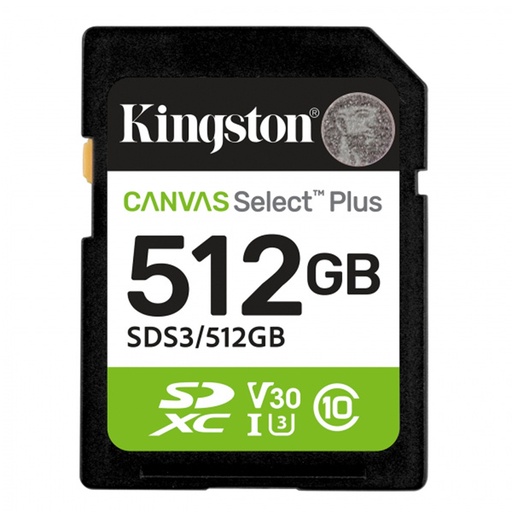 [SNR139544] Memoria Flash Kingston Canvas Select Plus 512GB SD UHS-I Clase 10