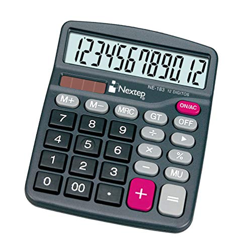 [POW55434] Calculadora nextep, 12 digitos, semi escritorio, bateria solar, incluye bateria aa medidas 15cm x 12cm ne-183
