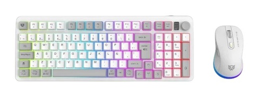 [KNM182958] Kit Gamer de Teclado y Mouse Balam Rush Squad Conquest Pro KG525, Inalámbrico, RF Inalámbrico/Bluetooth, Blanco