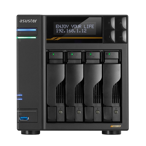 [COM80248] Asustor Lockerstor 4 NAS, 4 Bahías AMD Ryzen Embedded V3C14, 16GB RAM, SATA, máx 96TB