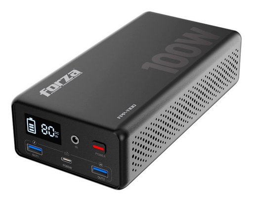 [ACC20122932] Forza Power Technologies Estación de Carga FPP-T100, 100W, 80Wh, 2 x USB-A, 1 x USB-C, 1 Salida
