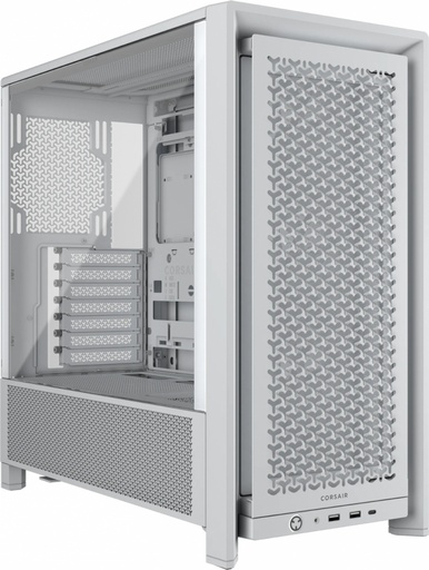 [CAB29581] Gabinete Corsair 4000D RS, Midi-Tower, ATX/EATX/Micro-ATX/Mini-ITX, USB 3.0, sin Fuente, 3 Ventiladores Instalados, Blanco