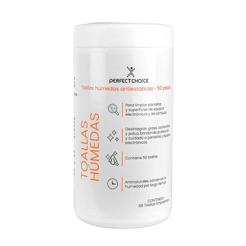 [ACC20122935] Toallas Limpiadoras para Equipos Eléctricos Bote con 50 pzas | PERFECT CHOICE