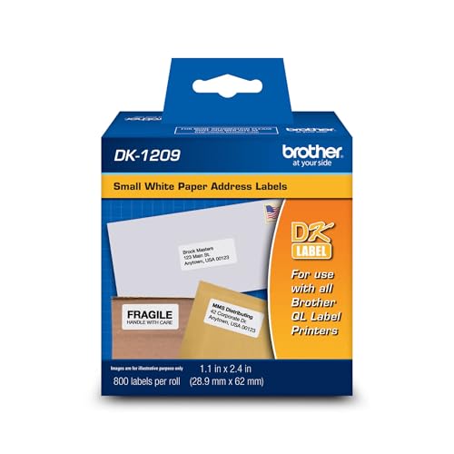 [PRI42252] Etiquetas brother dk1209 precortada papel blanco 28.9mmx62mm 800 etiquetas 