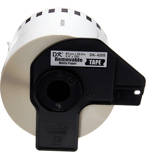 [PRI42397] Cinta etiquetadora brother dk4205 continua removible blanca 62mmx30.4m 300 etiquetas