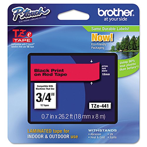 [PRI42418] Cinta brother tze441 laminada texto negro sobre fondo rojo 18mmx8m pt300/310b/330/530