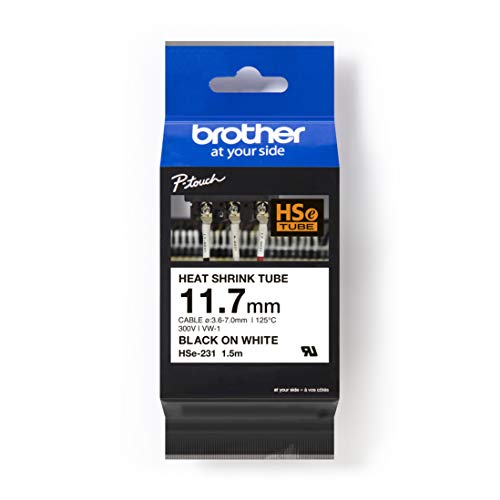 [PRI42420] Cinta brother hse231 termorretráctil texto negro sobre fondo blanco 11.7mmx1.5m