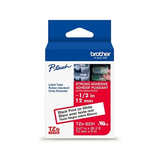 [PRI42663] Cinta De Transferencia Térmica Brother TZES231G Negro Sobre Blanco 25.4 mm x 8 Metros 1 Pieza