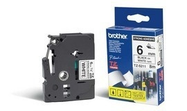 [PRI42664] Cinta brother tzes211 laminada súper adhesiva texto negro fondo blanco 6mmx8m