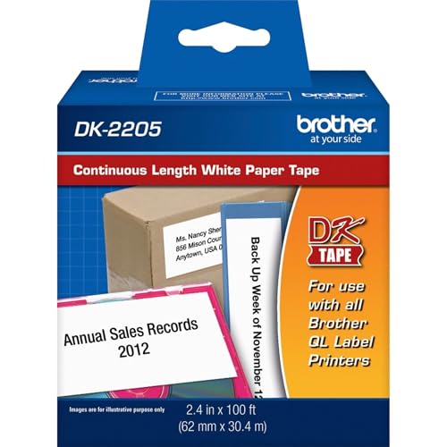 [PRI42666] Cinta etiquetadora brother dk2205 papel blanco continuo 62mmx30.4m ql550