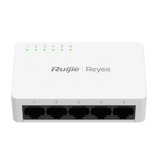 [NET304360] Switch Ruijie Gigabit Ethernet RG-ES05G-L 5x RJ-45 10/100/1000Mbps 1 Gbit/s 2.000 Entradas No Administrable