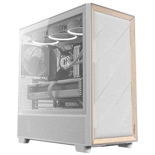 [CAB29665] Gabinete Antec Flux White Flux Media Torre E-ATX Ventana De Cristal Con Madera Sin Fuente
