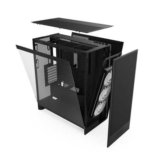[CAB29692] Gabinete NZXT H7 Flow RGB, Midi-Tower, ATX/EATX/Micro-ATX/Mini-ITX, USB 3.0, sin Fuente, 3 Ventiladores Instalados, Negro