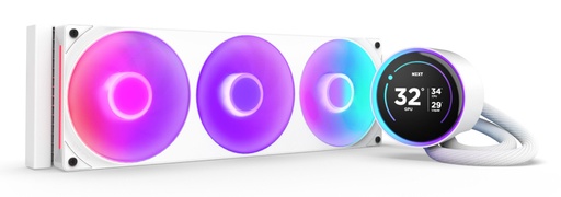 [COO100876] NZXT Kraken Elite 360 RGB V2 Enfriamiento Líquido para CPU, 3x 120mm, hasta 2400RPM, Blanco