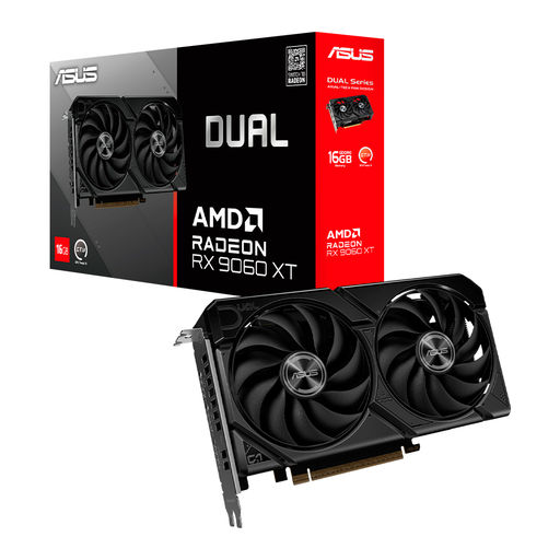 [ACC20123235] Tarjeta de Video ASUS Dual Radeon RX 9060 XT / 16GB / 128-bit GDDR6 / PCI Express 5.0 / DUAL-RX9060XT-16G