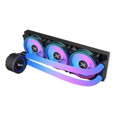 [COO100902] Enfriamiento Liquido Xzeal 360mm Redondo XZ414 para CPU 3 Fan x120mm Mangueras ARGB 3 pines + PWM 4 pines + Seguro para INTEL/AMD Negro